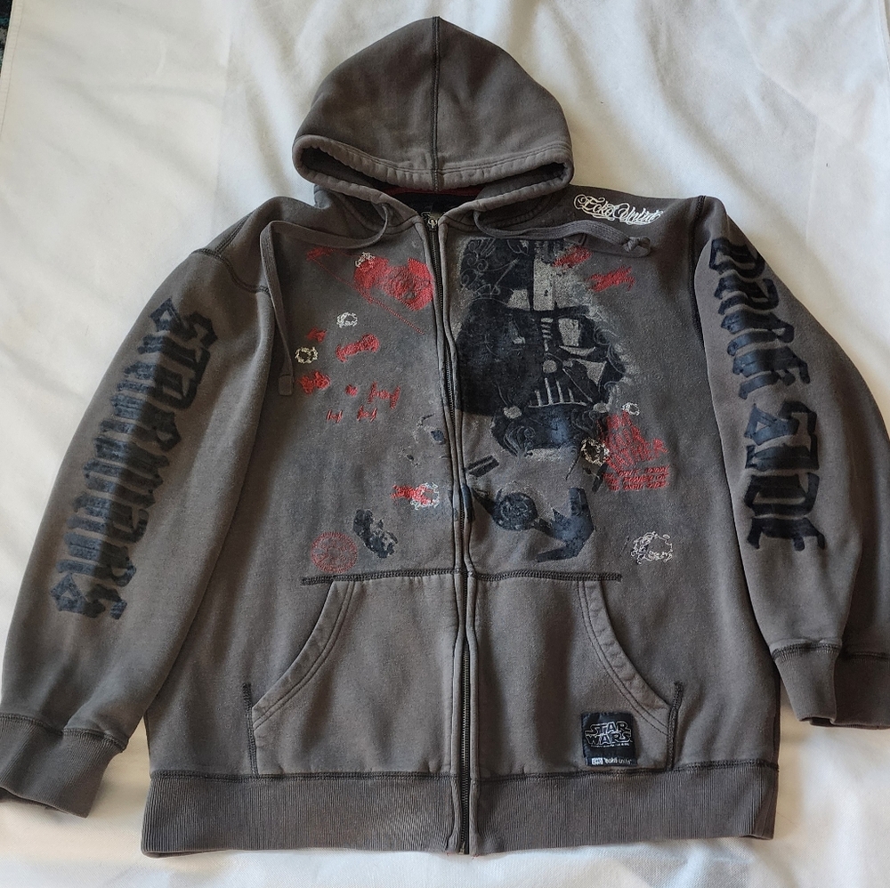 Star Wars Ecko Unltd. Limited Ed. "Dark Side" Gray Graphic Hoodie Size XL